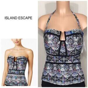 Island Escape bandeau tankini top. NWT